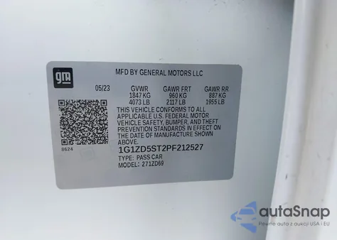 2023 Chevrolet Malibu Fwd 1Lt from USA, damaged, VIN 1G1ZD5ST2PF212527